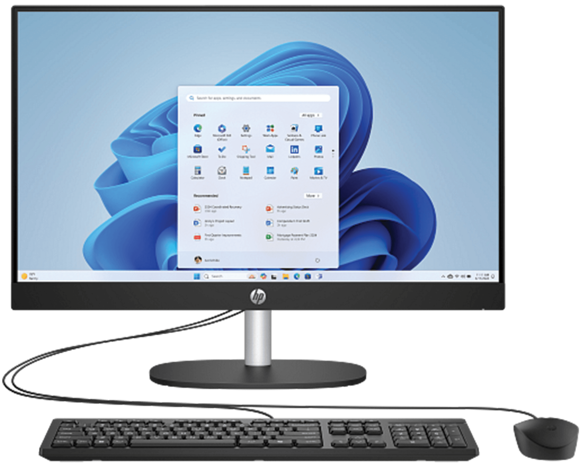 HP All-in-One 24-cr2029nh 23.8" FHD Desktop PC, Core Ultra 7 255U, 8GB DDR5, 512GB SSD, Wired Mouse & Keyboard, FreeDOS, Jet Black | D30BVEA#BH5 – Buy Online