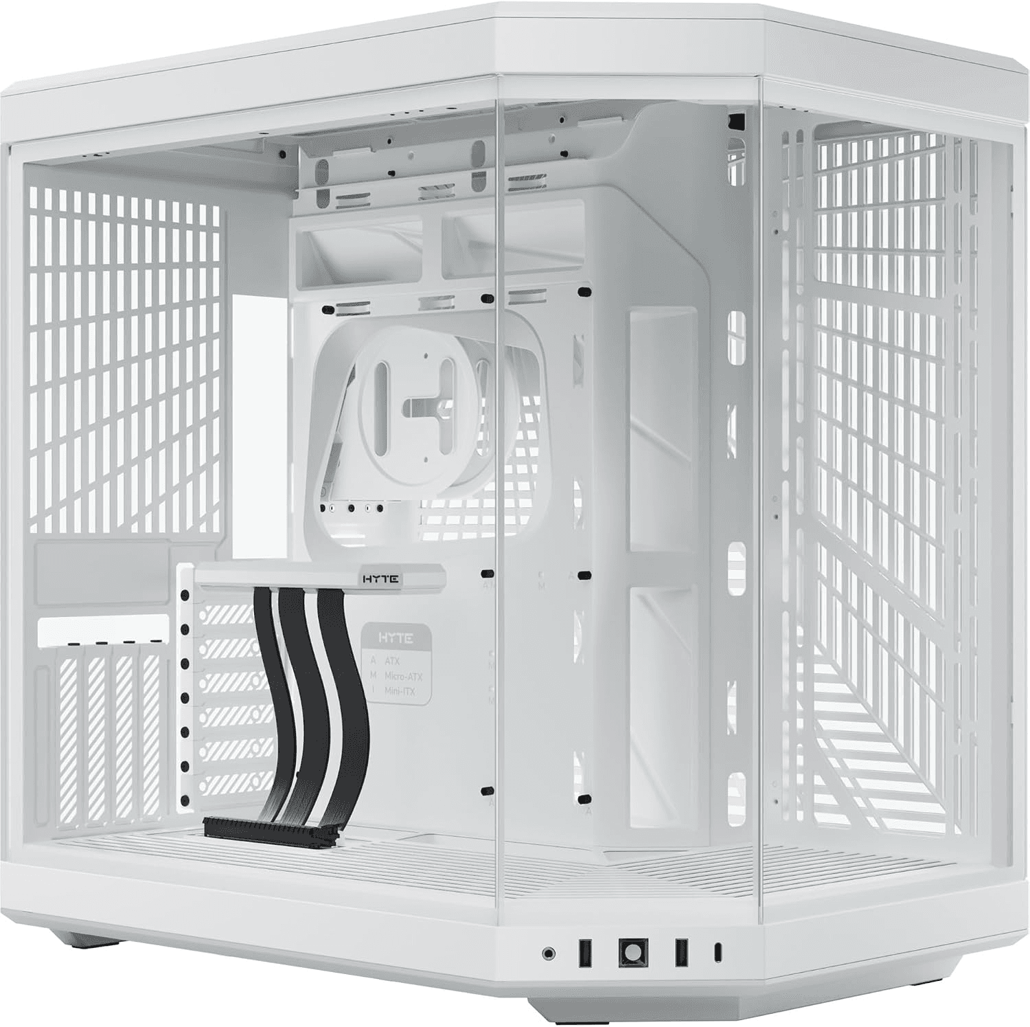 HYTE Y70 ATX Mid-Tower Dual Chamber PC Case, 3-Piece Panoramic Glass, 4-Slot Vertical GPU Mount, PCIe 4.0 Riser Included, Snow White | CS-HYTE-Y70-WW – Buy Online