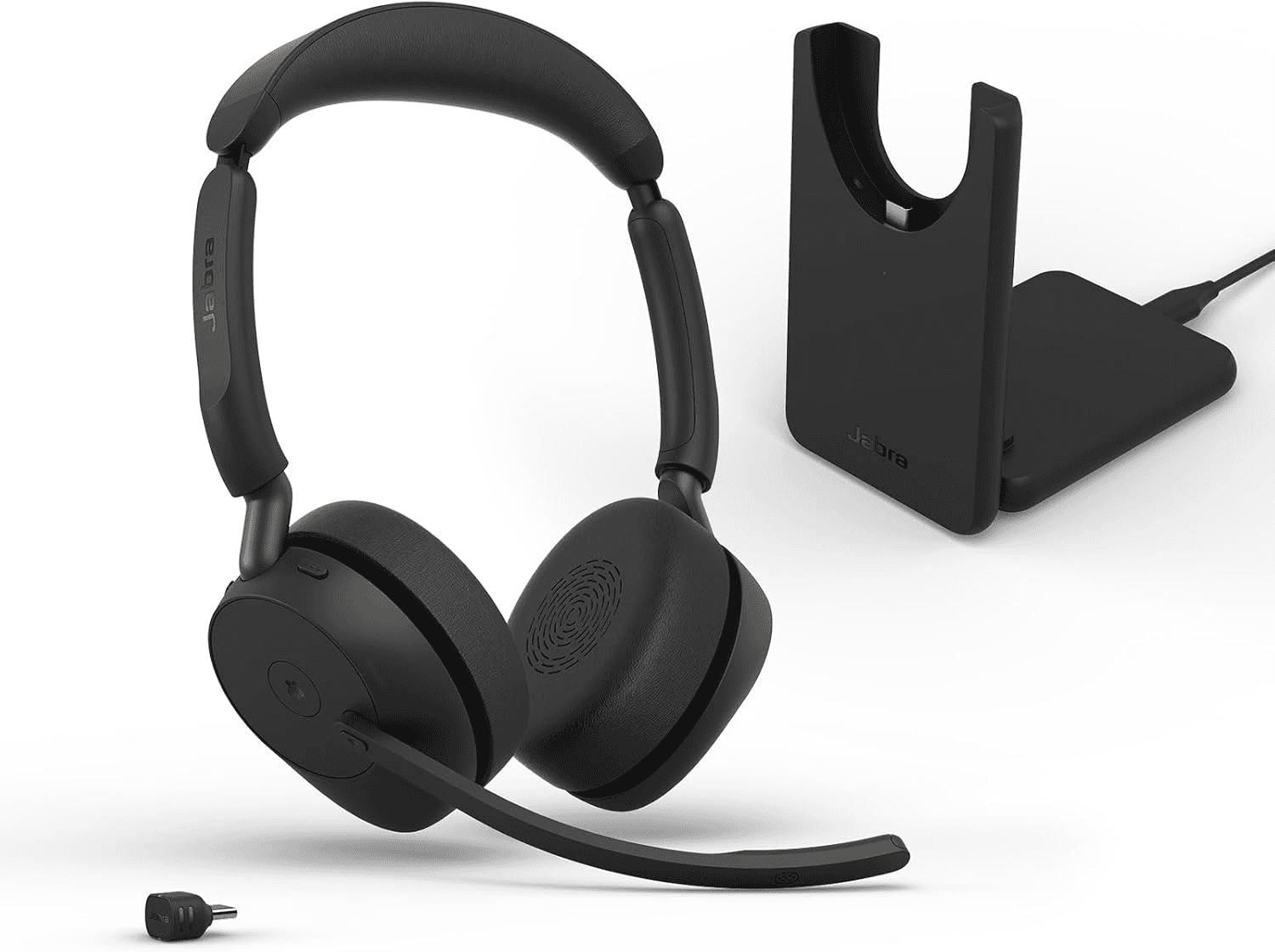 Jabra Evolve3 65 Stereo MS Wireless Headset with Desk Stand & Link 390c USB-C Adapter, Microsoft Teams Certified, ANC, Bluetooth 5.3 | 36599-999-889 – Buy Online