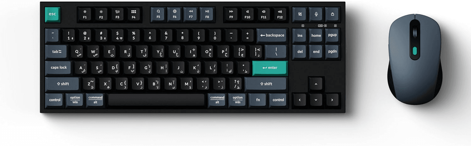 Keychron B33 Wireless Keyboard and BM25 Mouse Combo, 80% TKL, Silent Scissor Switches, Tri-Mode (Bluetooth/2.4GHz/USB-C), English/Arabic Layout, Black | KB1-AR – Buy Online