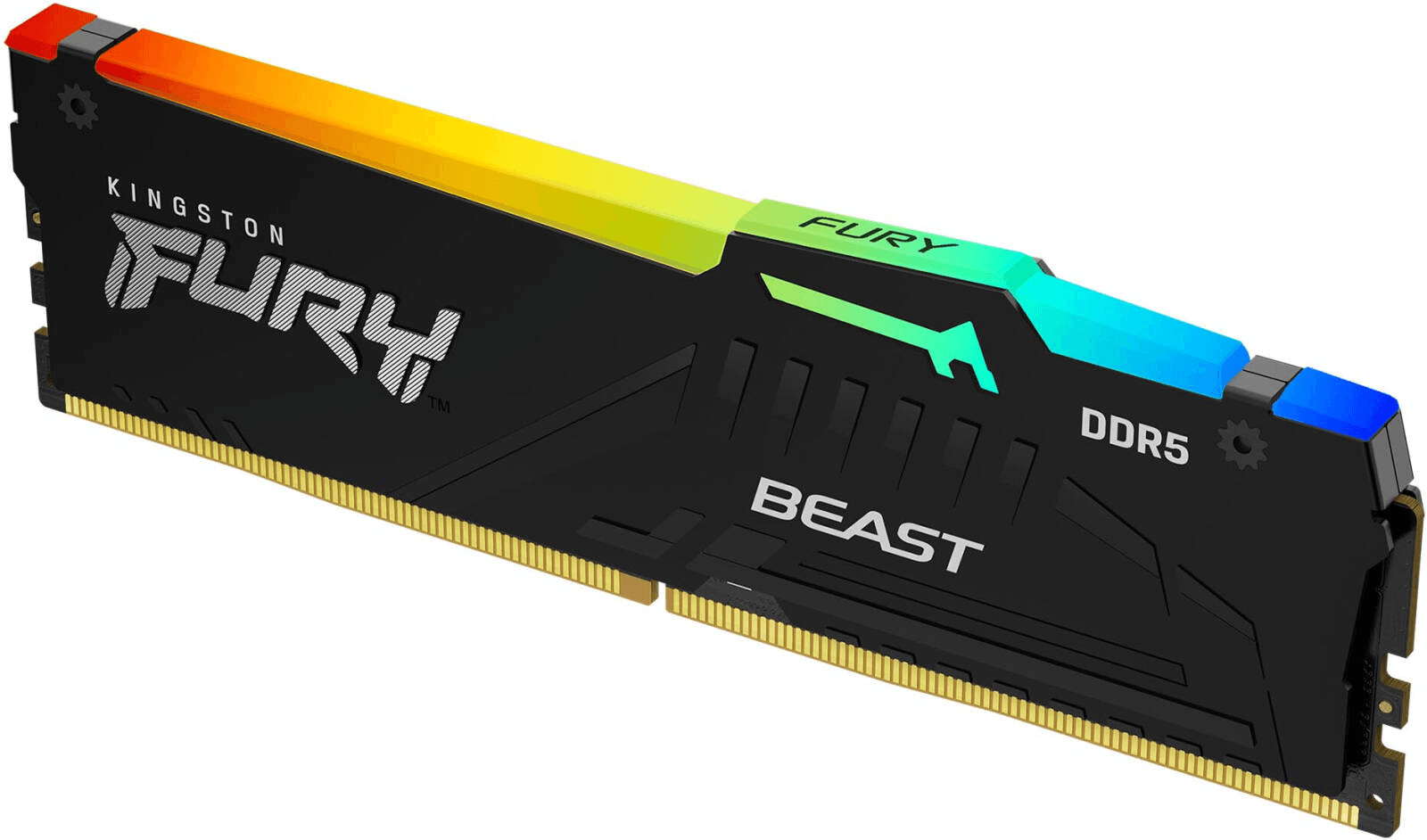 Kingston FURY Beast RGB 32GB (1x32GB) DDR5 6400MT/s CL32 Single Desktop Memory Module, AMD EXPO & Intel XMP 3.0 Ready, Heat Spreader, Black | KF564C32BBEA-32 – Buy Online