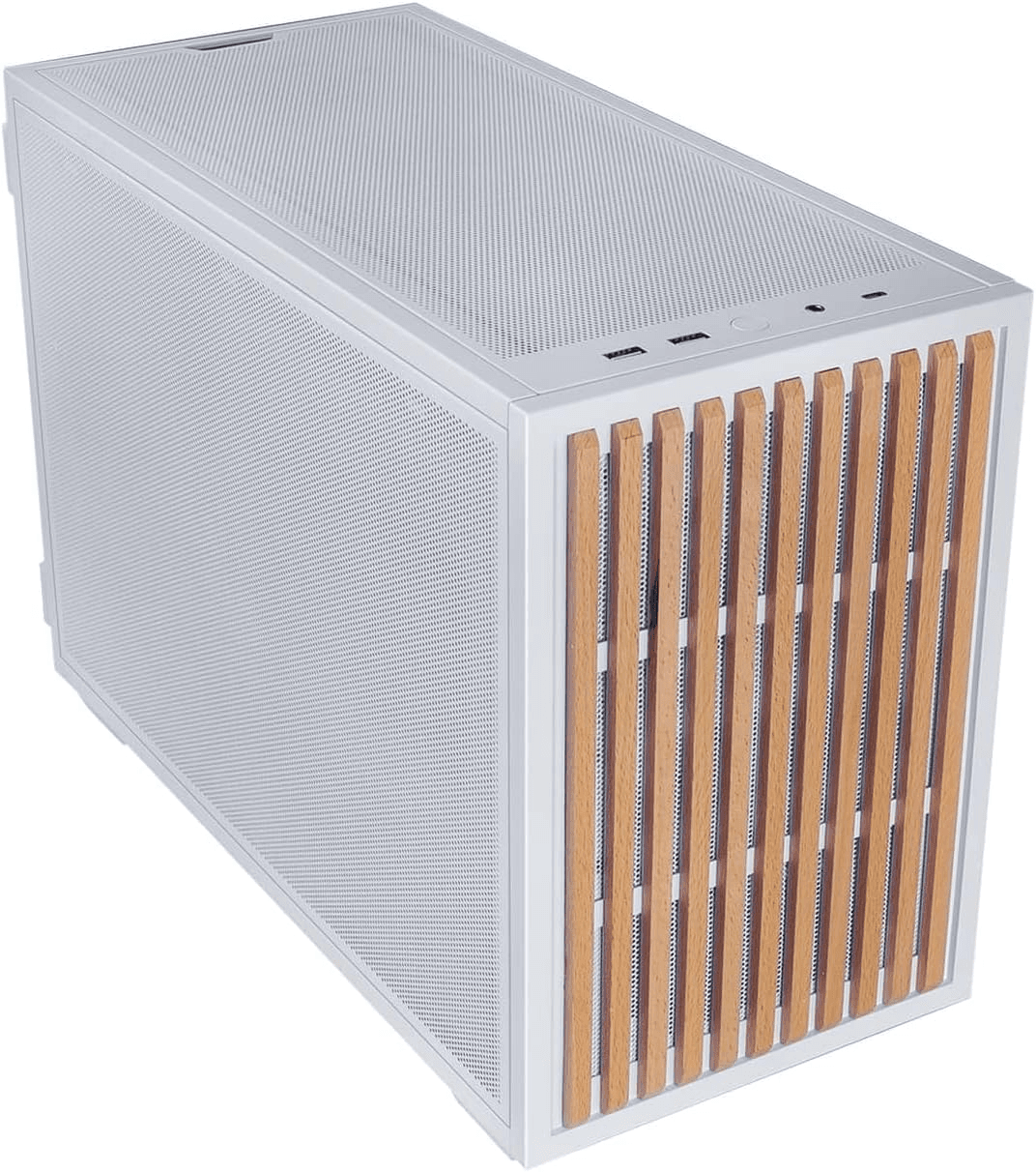 LIAN LI x DAN Cases B4-mATX Wood Compact 21.3L SFF Gaming Case, Real Beech Wood Panel, 358mm 4-Slot GPU & 360mm Radiator Support, 140mm ATX PSU, White | G99.B4W-WD.00 – Buy Online