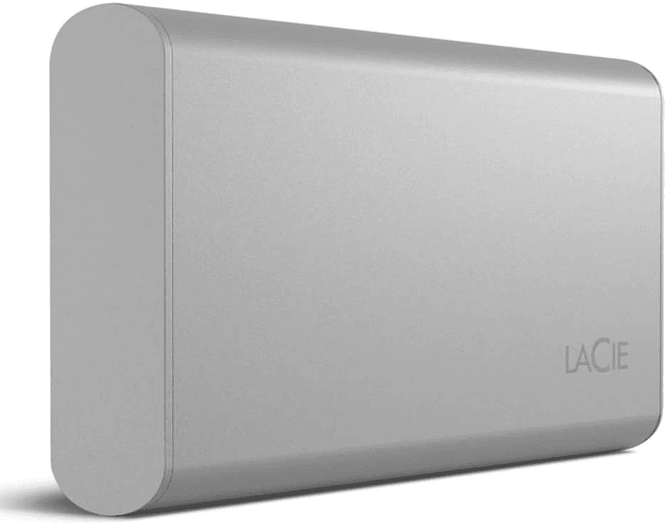 LaCie 1TB Portable SSD, USB-C 3.2 Gen 2, Up to 1050MB/s Read, Moon Silver, Mac & iPad Compatible, Shock Resistant | STKS1000400 – Buy Online