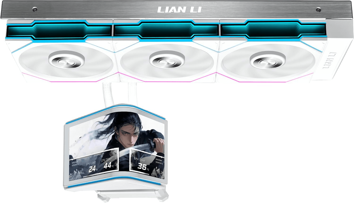 Lian Li HydroShift II 360TL OLED 360mm AIO Liquid Cooler, 6.67" 2K Curved Screen, 3x TL Fans, White | G89.GHS2OLDC36TW.00 – Buy Online