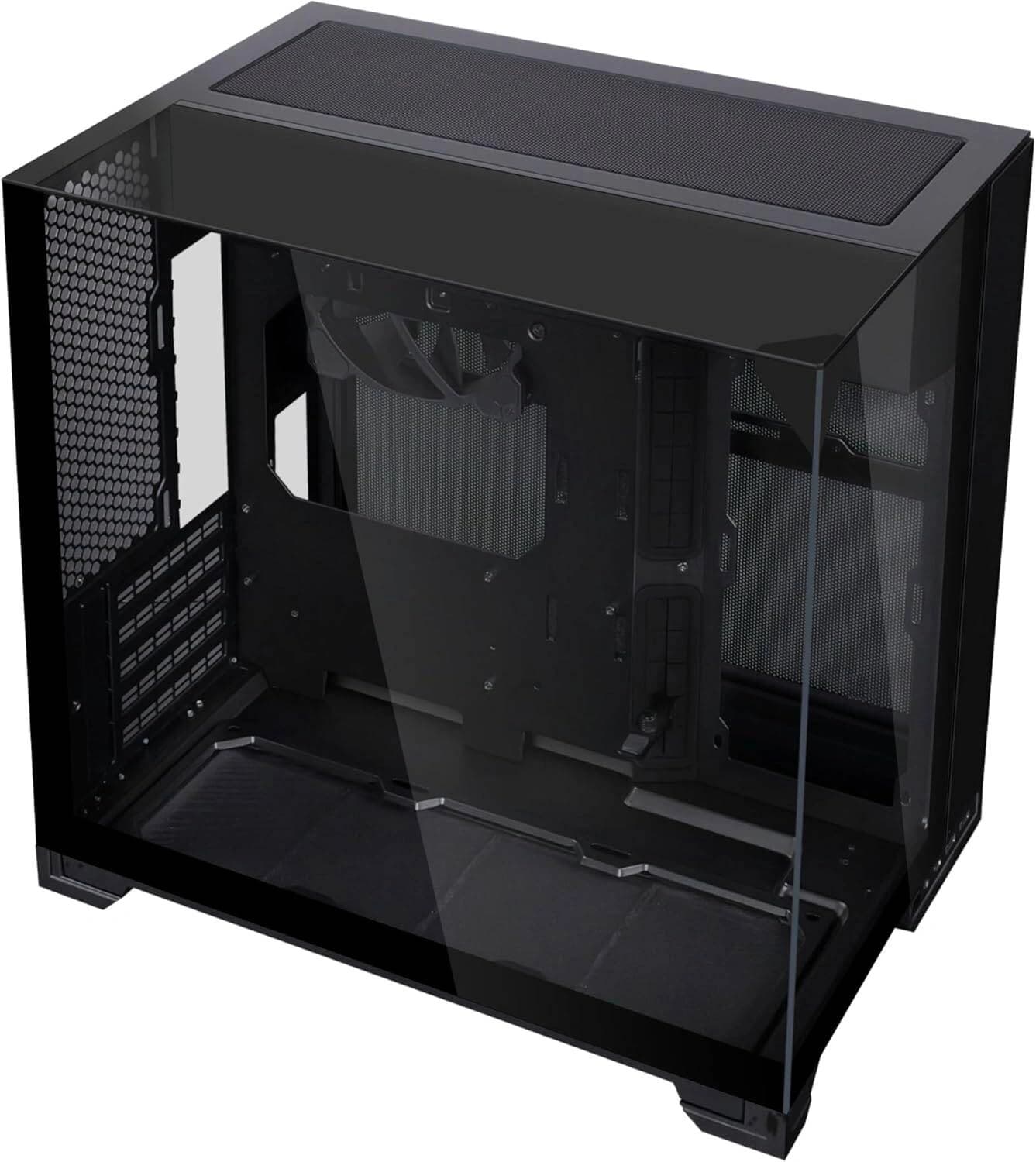 Lian Li O11 Vision-M Black Micro-ATX Dual Chamber Gaming Case, 3-Sided Tempered Glass, Up to 410mm GPU, No Fans (Main Chamber), Type-C | G99.O11VMX.00 – Buy Online