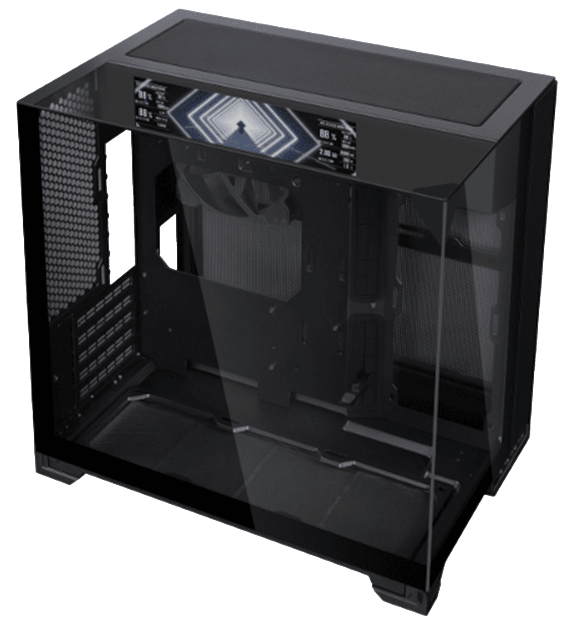 Lian Li O11 Vision-M Digital Micro-ATX Mid-Tower PC Case, 9.2-Inch IPS LCD Screen, Black | G99.O11VMDX.00, – Buy Online