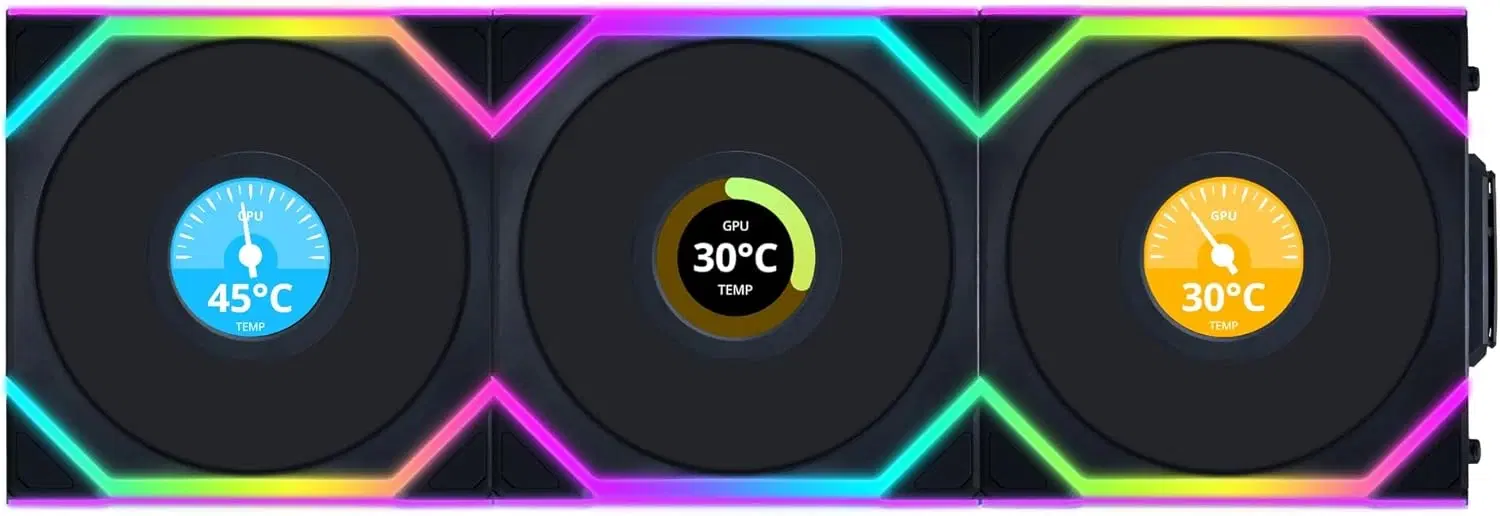 Lian Li UNI FAN SL Wireless LCD 120mm Triple Pack Case Fan with Controller, Black | 12SLLCD1W3B – Buy Online