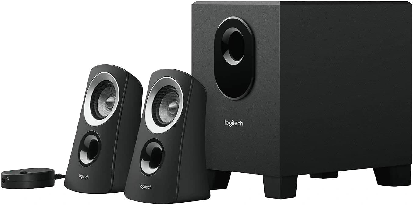 Logitech Z313 Speaker System with Subwoofer, 2.1 Channel 50W Peak Power, Control Pod, Compact Design | 980-000447 – Buy Online