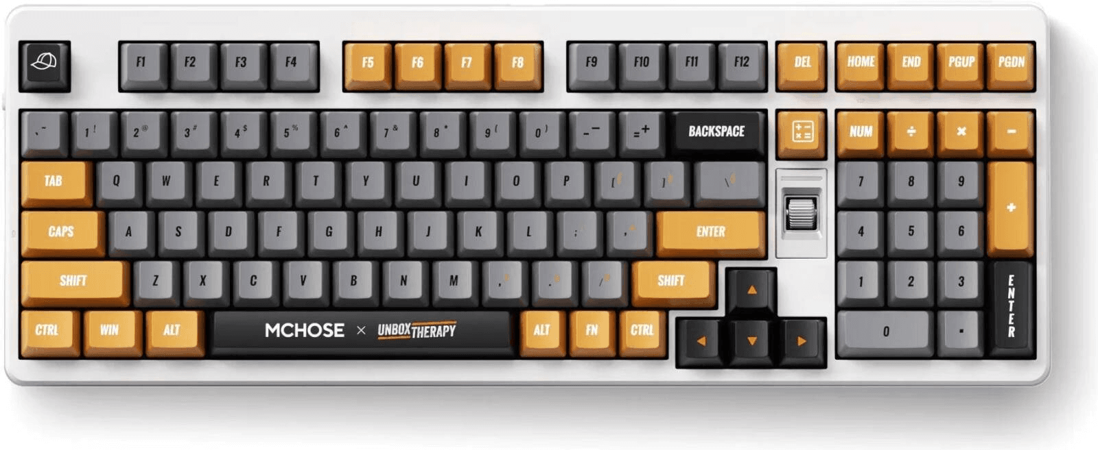 MCHOSE x Unbox Therapy UT98 98% RGB Tri-Mode Wireless Silent Mechanical Keyboard,Silent Peach V3 Switches, Gasket Mount, Hot-Swappable, 10,000mAh Battery, Aluminum Knob, Retro Therapy | HW-UT98-4 – Buy Online