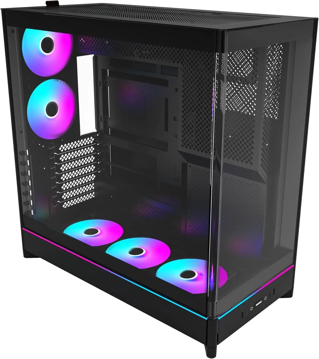 MONTECH HS02 PRO Black Mid-Tower Gaming Case, Dual-Chamber Design, 4x Pre-Installed ARGB Fans, ATX | HS02 PRO BLACK – Buy Online