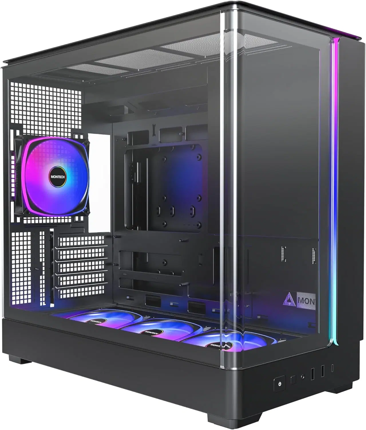 MONTECH KING 15 PRO Black Micro-ATX Gaming Case, Curved Glass Panorama, 4x Pre-Installed ARGB Fans | KING 15 BLACK PRO – Buy Online