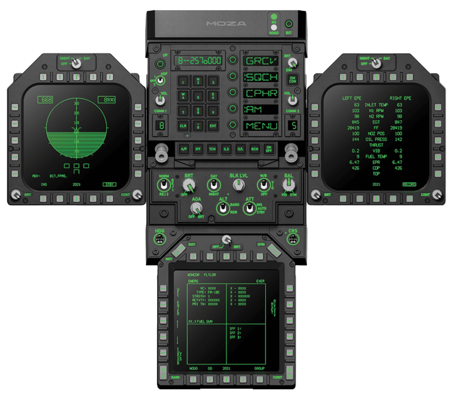 MOZA AS027 FMP18 Panel Bundle, Flight Simulator Cockpit Control Panel, 7.1" Display, 16 Rotary Controls, 7 Toggle Switches | AS027 – Buy Online