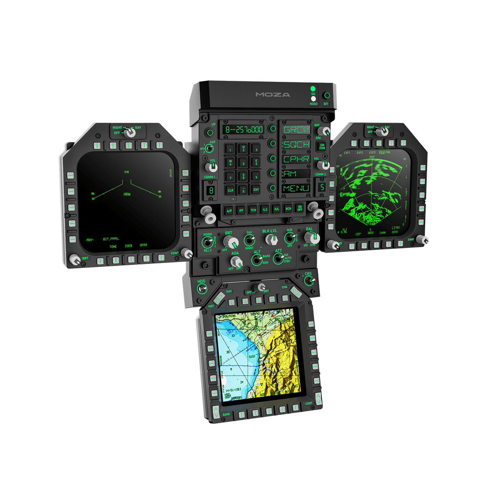 MOZA MOZA AS027 FMP18 Panel Bundle, Flight Simulator Cockpit Control Panel, 7.1" Display, 16 Rotary Controls, 7 Toggle Switches | AS027 - product view 2 of 4