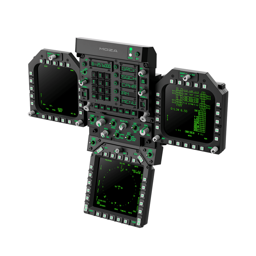 MOZA MOZA AS027 FMP18 Panel Bundle, Flight Simulator Cockpit Control Panel, 7.1" Display, 16 Rotary Controls, 7 Toggle Switches | AS027 - product view 3 of 4