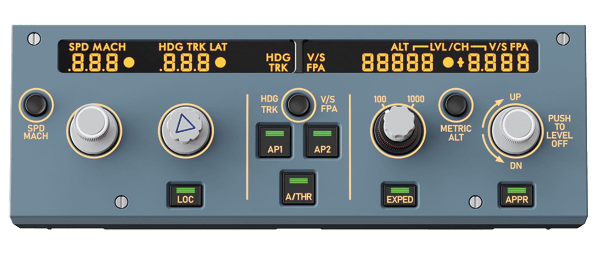 MOZA AS030 MA3F Electronic Flight Control Main Module, Airbus A320-Style FCU Autopilot Panel, Custom Segment Displays | AS030 – Buy Online
