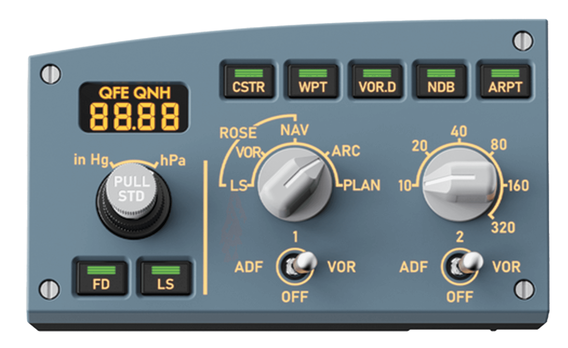 MOZA AS032 MA3F Electronic Flight Control Left Module, Airbus A320-Style Left EFIS Flight Simulator Control Panel | AS032 – Buy Online