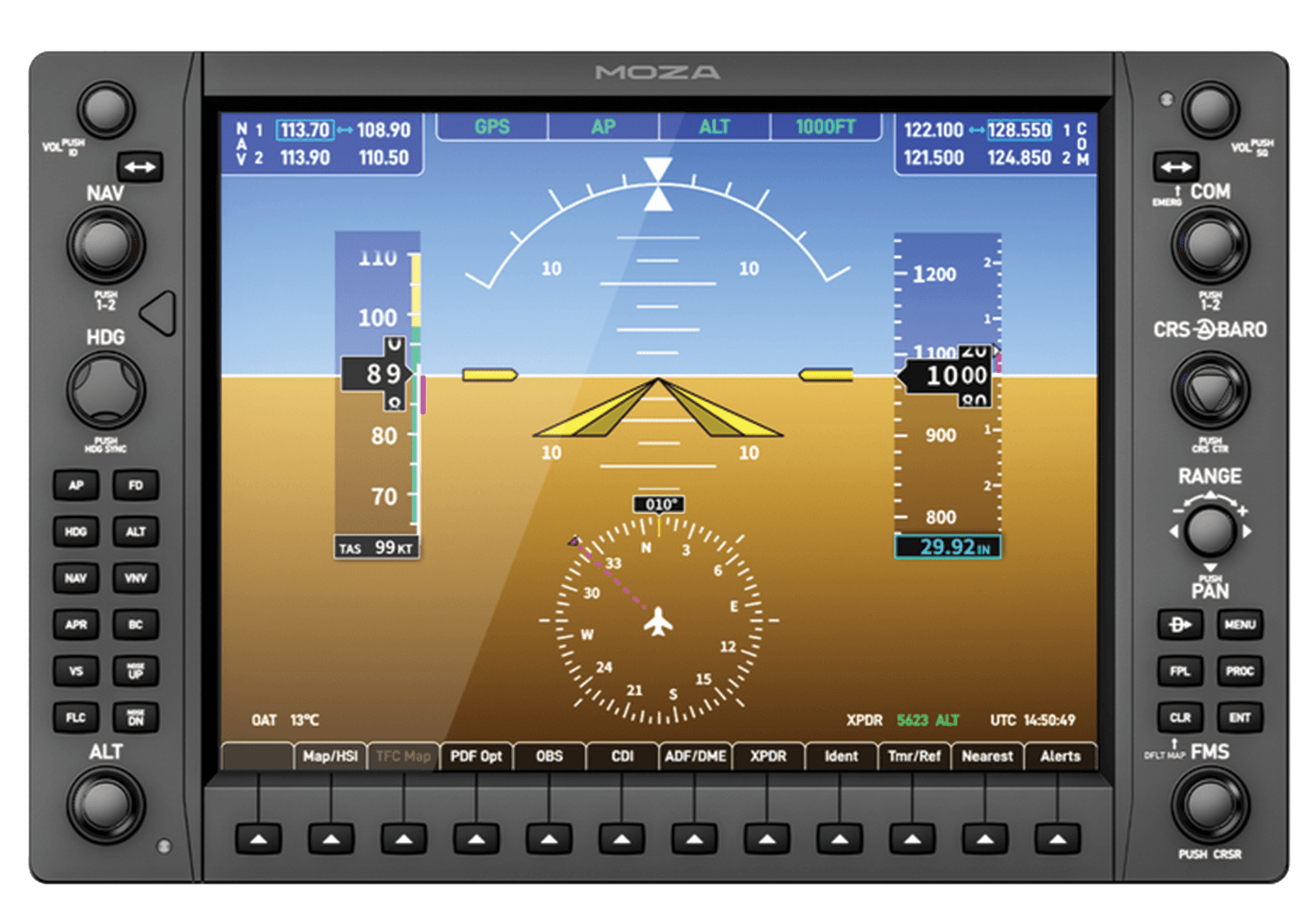 MOZA MGX1000 G1000-Style Flight Simulator Instrument Panel, 10.4" IPS Display, Tactile Avionics Controls, USB Connectivity | AS024 – Buy Online