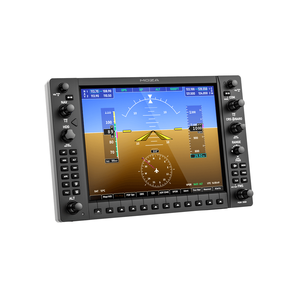 MOZA MOZA MGX1000 G1000-Style Flight Simulator Instrument Panel, 10.4" IPS Display, Tactile Avionics Controls, USB Connectivity | AS024 - product view 2 of 4