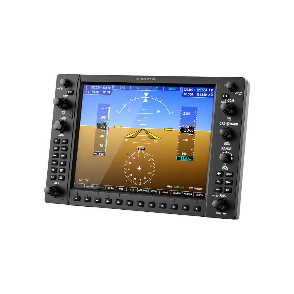 MOZA MOZA MGX1000 G1000-Style Flight Simulator Instrument Panel, 10.4" IPS Display, Tactile Avionics Controls, USB Connectivity | AS024 - product view 3 of 4