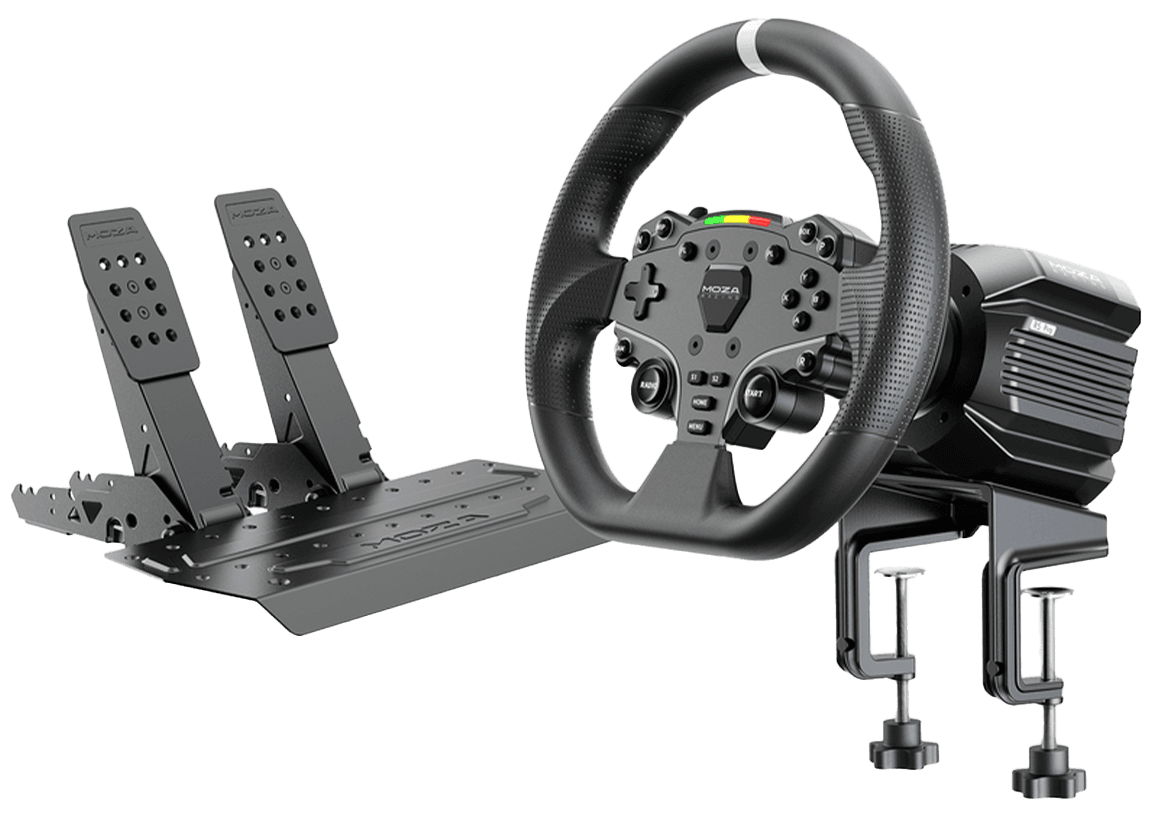 MOZA R5 Pro Sim Racing Bundle, 6.0 Nm Direct Drive Wheelbase, ES Lite Steering Wheel, SR-P Lite2 Pedals, PC Compatible | RS105 – Buy Online