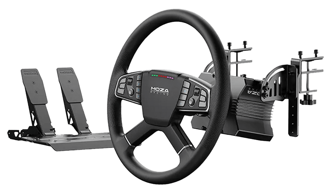 MOZA Racing RS071 Truck Driving Simulator Bundle, R5 DD Base, TSW Wheel, Pedals & Clamp | RS071 – Buy Online