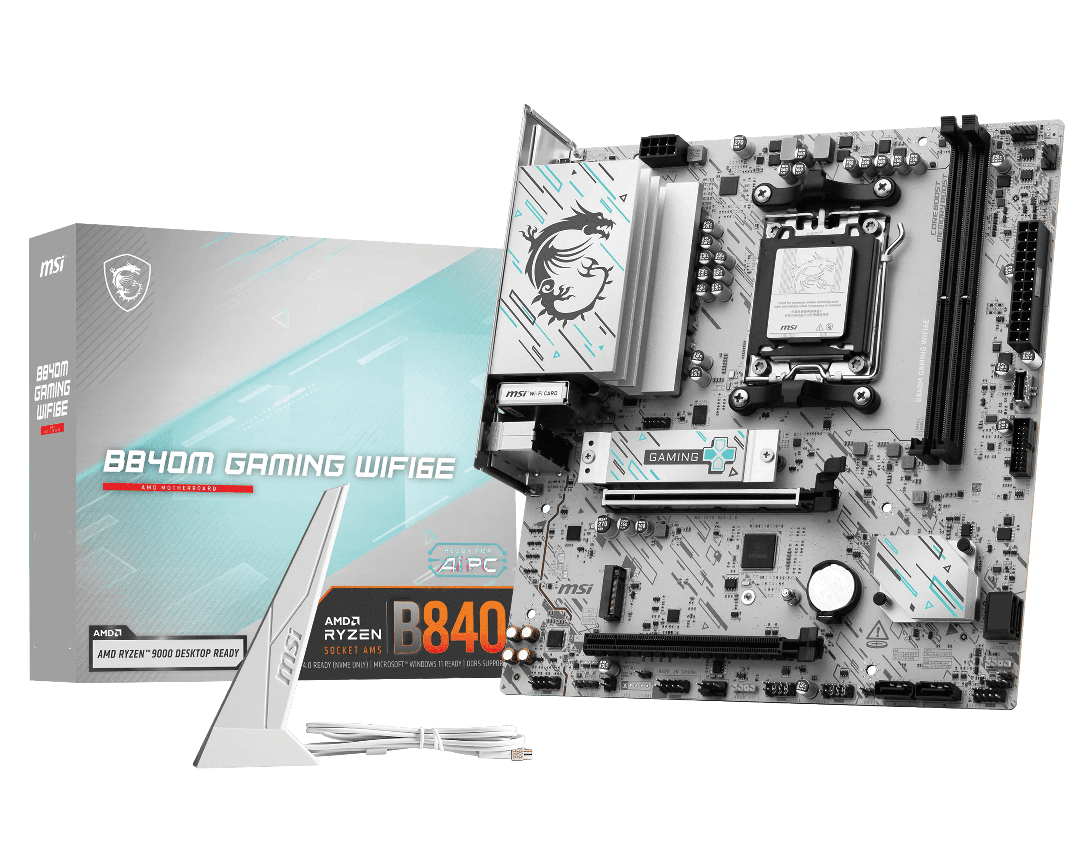 MSI B840M GAMING WIFI 6E Motherboard, AMD Ryzen AM5 Socket, DDR5 Support, PCIe 4.0, mATX | 911-7E76-001 – Buy Online