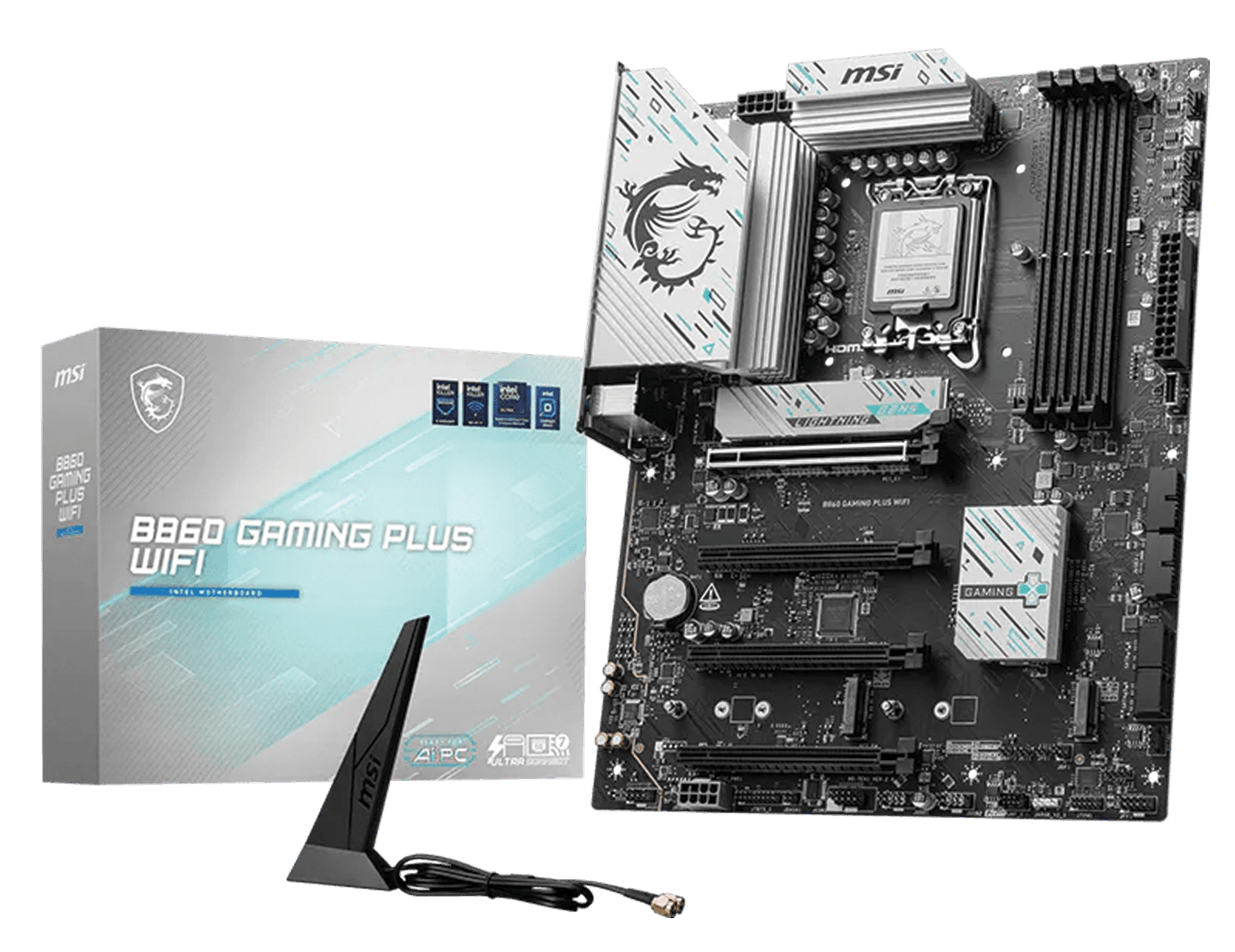 MSI B860 Gaming Plus WiFi Intel LGA1851 Gaming Motherboard, Intel Core Ultra, WiFi 7 5GHz, DDR5, PCIe 5.0, AI PC Ready, ATX | 911-7E41-003 – Buy Online