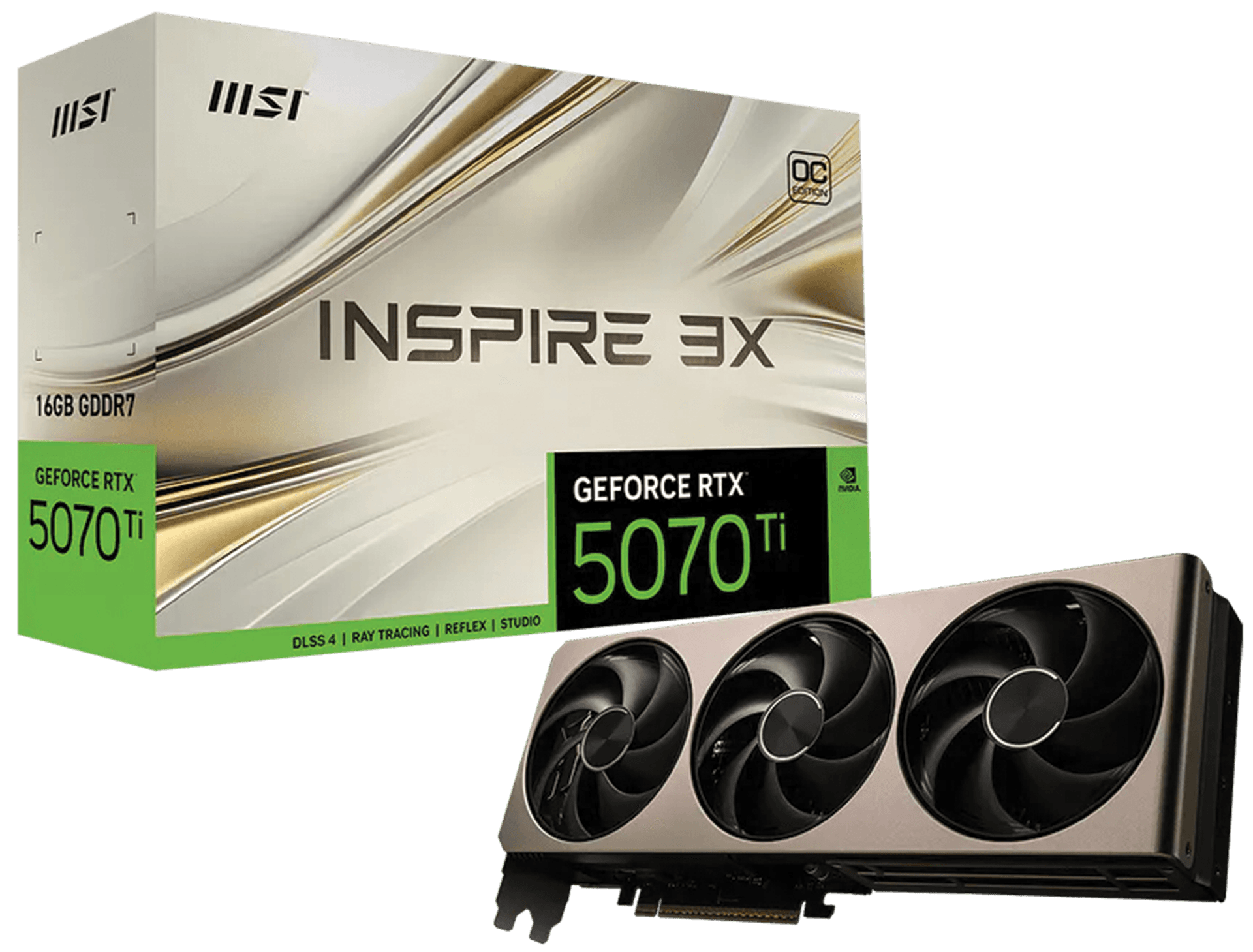MSI GeForce RTX 5070 Ti INSPIRE 3X OC Edition Graphics Card, 16GB GDDR7, Triple Fan Thermal Design, PCIe 5.0, NVIDIA Blackwell | 912-V531-273 – Buy Online