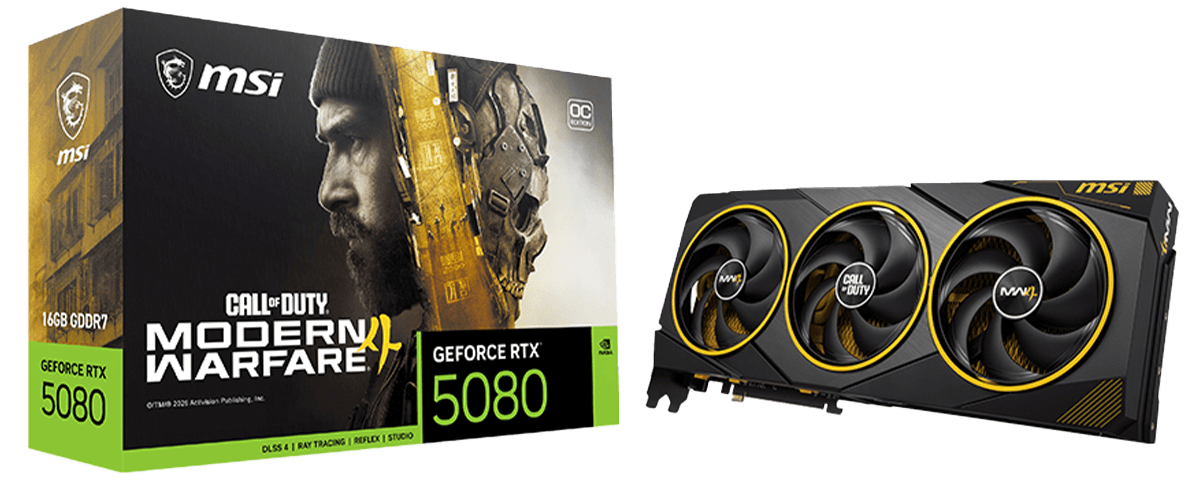 MSI GeForce RTX 5080 16G COD MW4 Edition OC Graphics Card, Limited Edition Call of Duty: Modern Warfare 4, 16GB GDDR7, TRIO FROZR 4 | 912-V531-802 – Buy Online