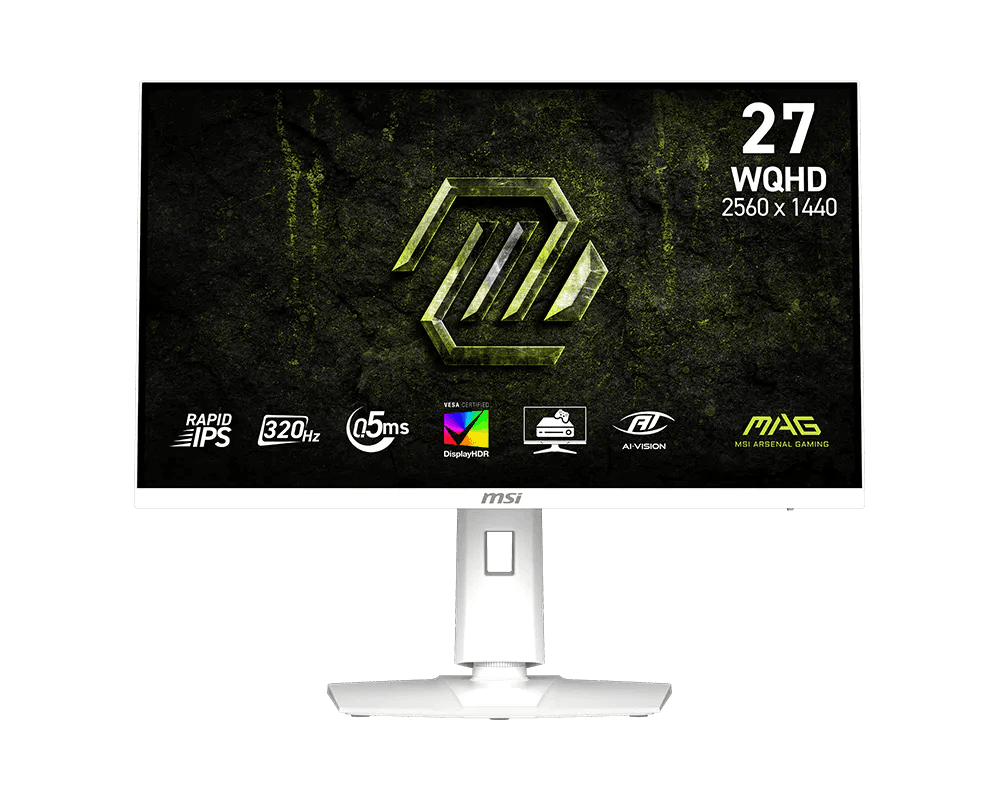 MSI MAG 274QRFW X32 27" White Gaming Monitor, 320Hz, 2K WQHD (2560x1440), 0.5ms, Rapid IPS | 9S6-3CE49H-028 – Buy Online