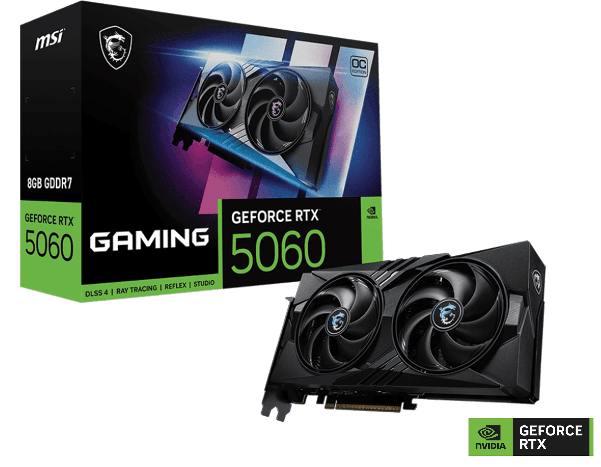 MSI NVIDIA GeForce RTX 5060 8G GAMING OC Graphics card, 8GB GDDR7, 128-bit 28 Gbps, 3840 Units CUDA CORES, 2640 MHz Extreme Clocks, NVIDIA Blackwell Architecture | 912-V537-023 – Buy Online