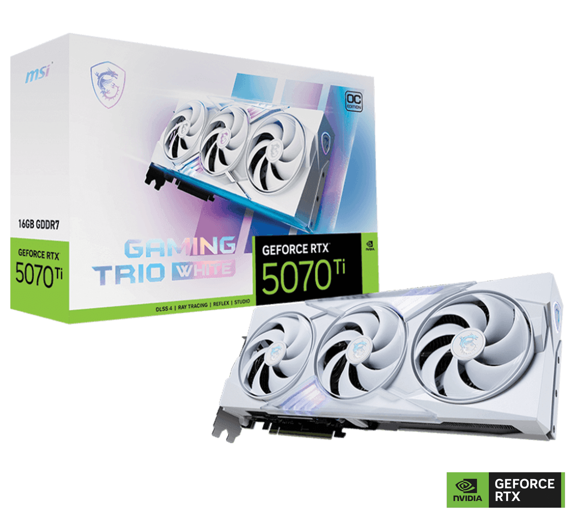 MSI NVIDIA GeForce RTX 5070 Ti 16G GAMING TRIO OC WHITE Graphics Card, 16GB GDDR7, 28 Gbps 256-bit, 8960 CUDA Units, Blackwell Architecture | 912-V531-060 – Buy Online