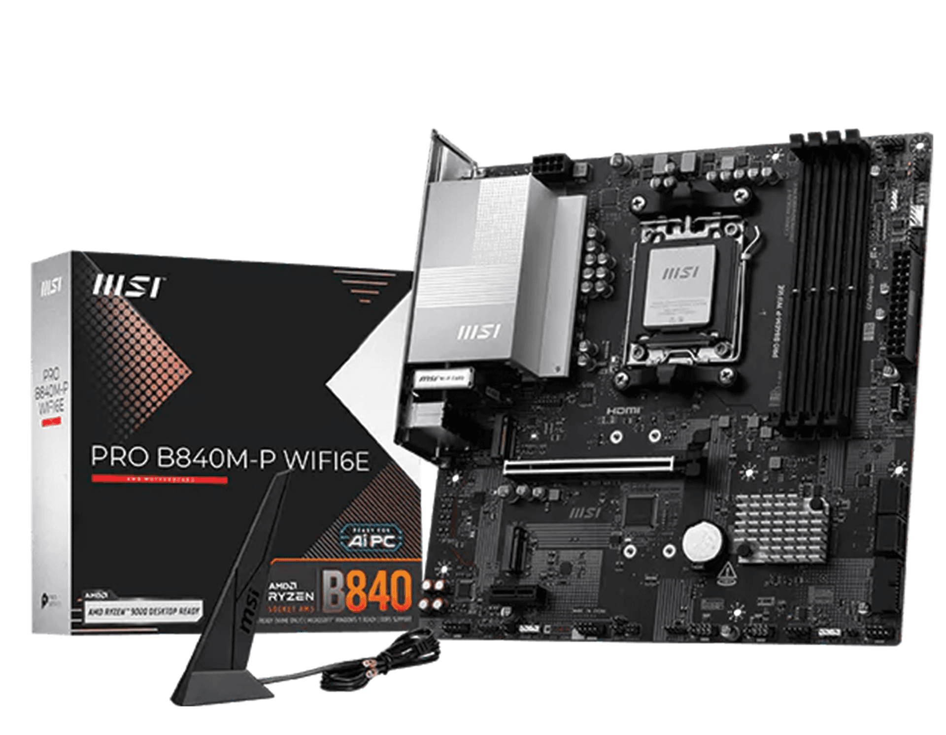 MSI PRO B840M-P WIFI 6E Motherboard, AMD Ryzen AM5 Socket, DDR5, PCIe 4.0, mATX | 911-7E77-002 – Buy Online