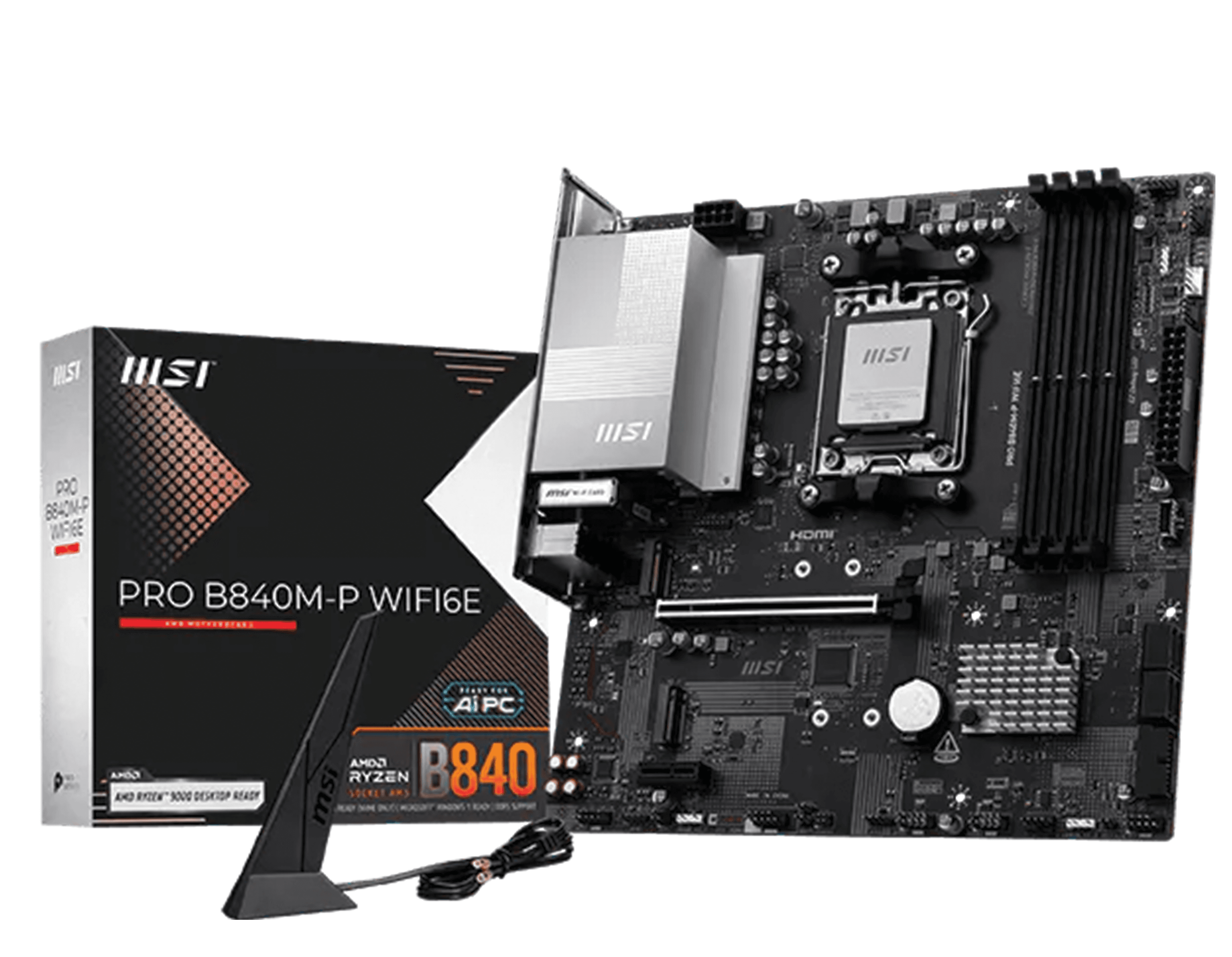 MSI PRO B840M-P WIFI 6E Motherboard, AMD Ryzen AM5 Socket, DDR5, PCIe 4.0, mATX | 911-7E77-002 – Buy Online