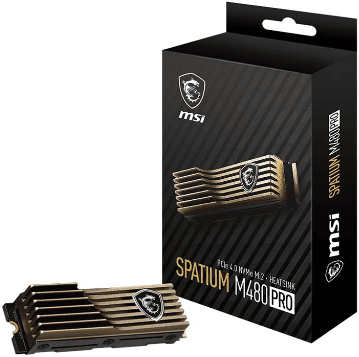 MSI SPATIUM M480 PRO 2TB PCIe 4.0 NVMe M.2 SSD with Heatsink, Up to 7400 MB/s Read, 7000 MB/s Write, 3D NAND, DRAM Cache | M480 PRO – Buy Online
