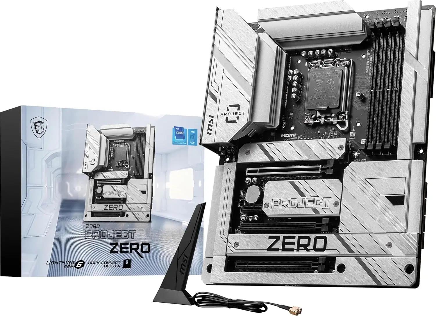 MSI Z790 PROJECT ZERO Gaming Motherboard, Back-Connect Design, LGA 1700, DDR5, PCIe 5.0, WiFi 7, USB 3.2 Gen2, HDMI/DP, 2.5G LAN | 911-7E23-001 – Buy Online