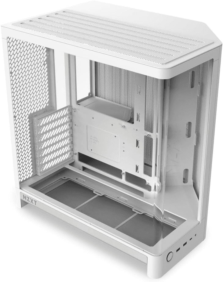 NZXT H6 Matte Compact Dual-Chamber Mid-Tower ATX Gaming Case, Curved Tempered Glass, White | CC-H62FW-01 – Buy Online