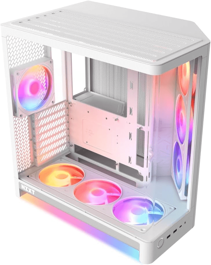 NZXT H6 RGB+ Compact Dual-Chamber Mid-Tower Gaming Case, Curved Tempered Glass, Control Hub Lite, White | CC-H62FW-P1 – Buy Online