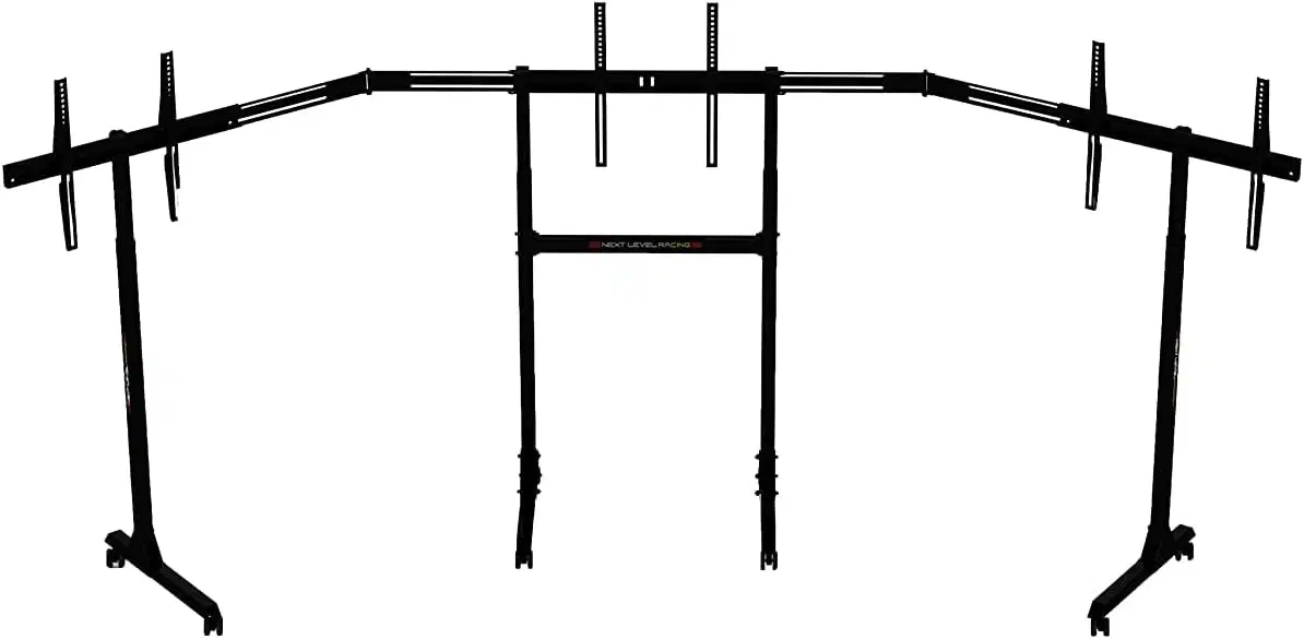 Next Level Racing Free Standing Triple Monitor Stand, Supports 3 x 32" to 65" Screens, Heavy-Duty Carbon Steel, Matte Black – Buy Online