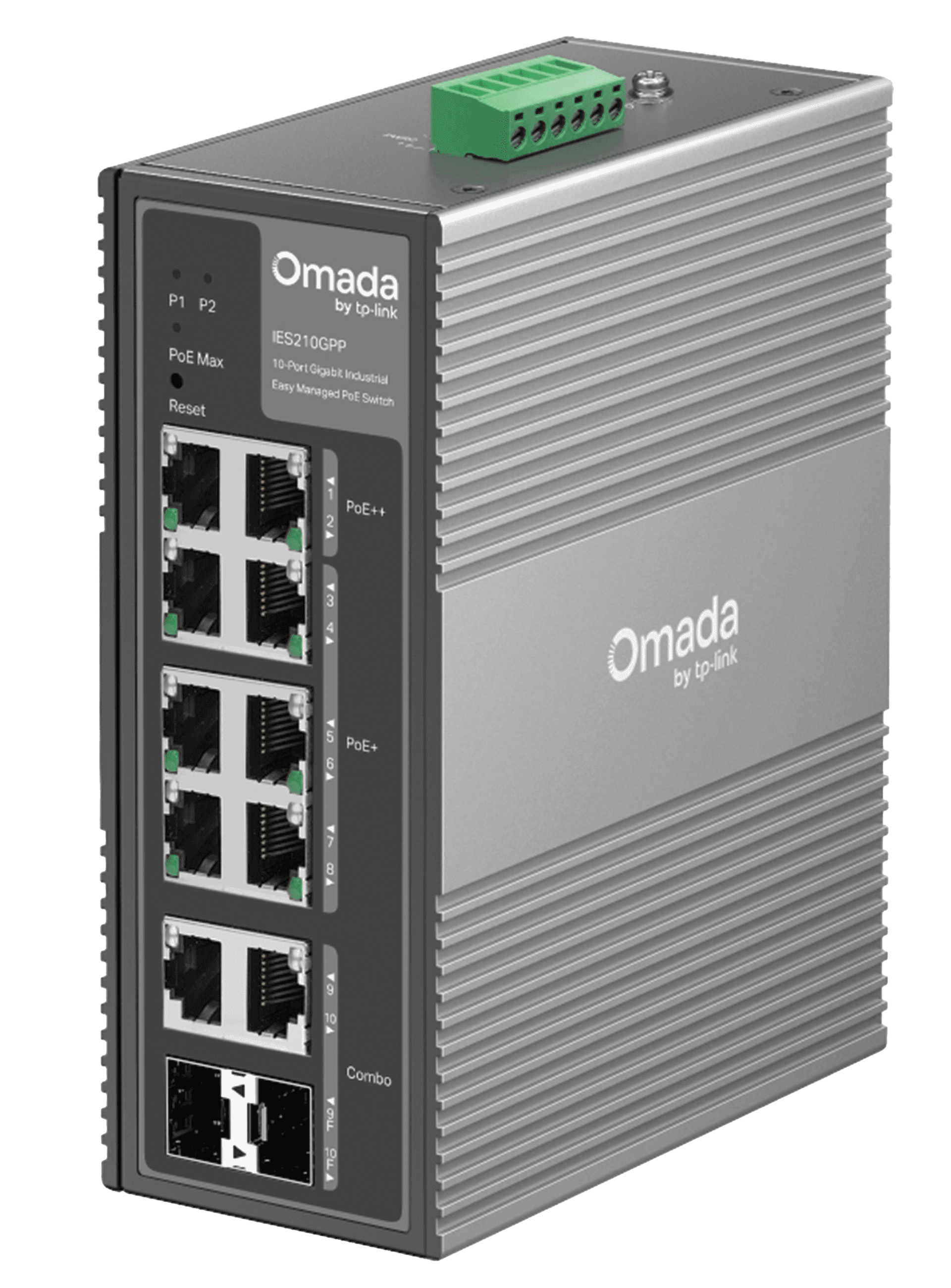 TP-Link Omada IES210GPP 10-Port Gigabit Industrial Smart Managed Switch, 240W PoE Budget, 2 PoE++, 6 PoE+ | IES210GPP – Buy Online