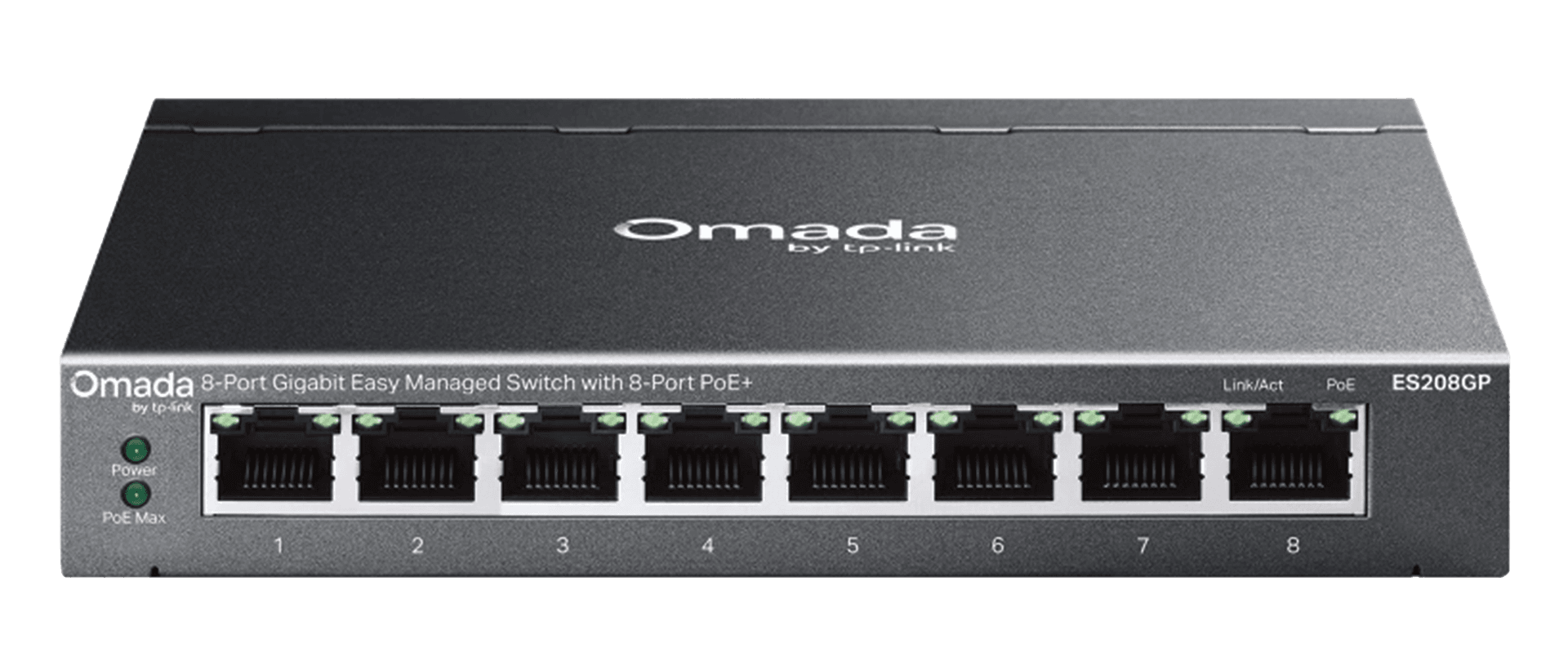 TP-Link Omada ES208GP 8-Port Gigabit Smart Managed PoE+ Switch, 64W PoE Budget, 7 PoE+ Ports | ES208GP – Buy Online