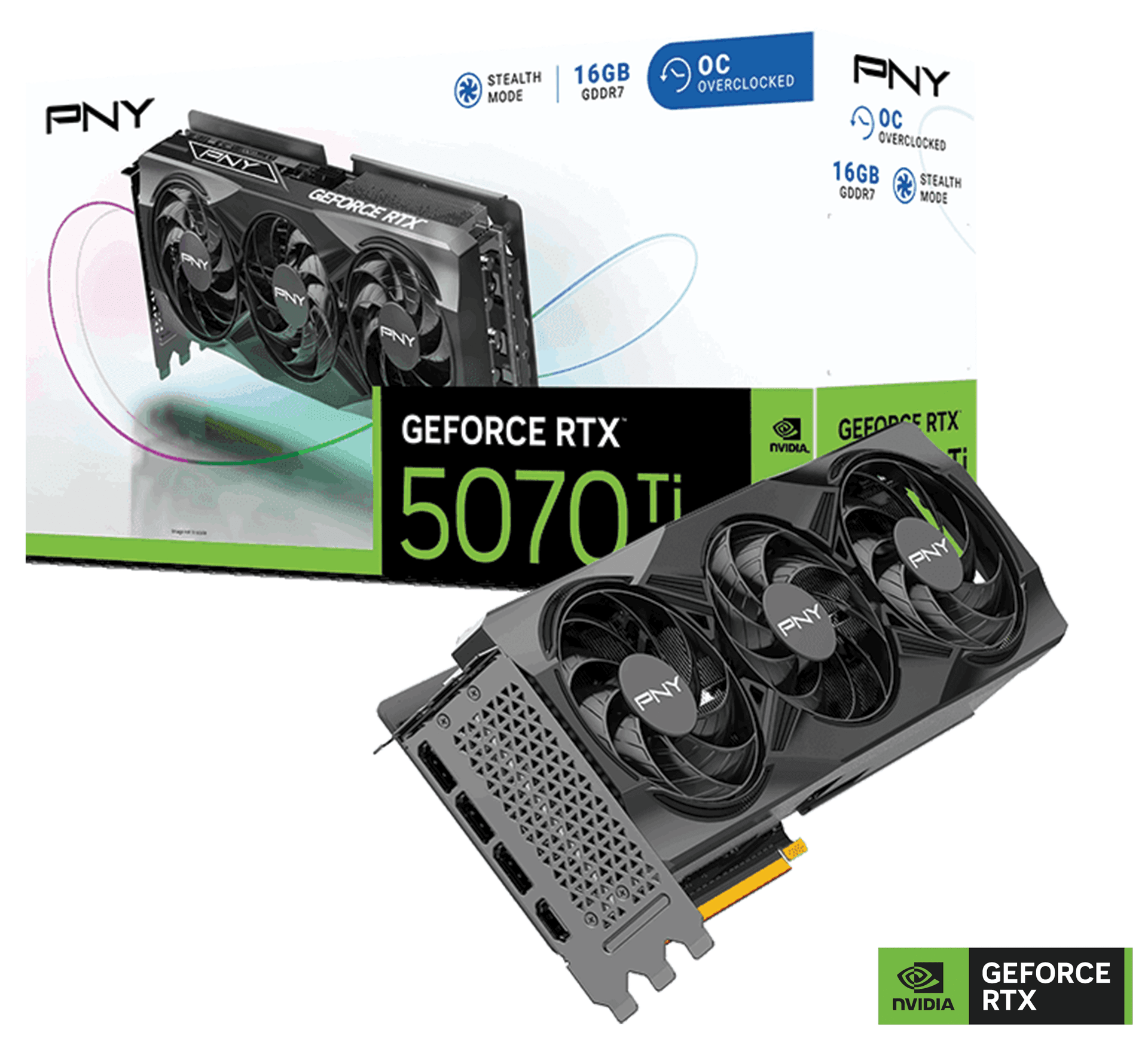 PNY GeForce RTX 5070 Ti Overclocked Triple Fan 16GB DDR7 Graphics Card GPU, 8,960 CUDA Cores, Blackwell Architecture | VCG5070T16TFXPB1-O – Buy Online