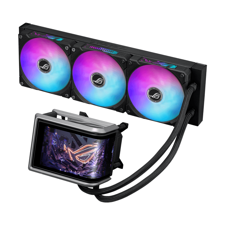 ASUS ROG RYUO IV 360 ARGB Black Liquid CPU Cooler, 6.67" AMOLED Display, 360mm Radiator, Intel LGA 1851 & AM5 Ready, ROG MF-12C ARGB Fans | 90RC01N1-B0EAY0 – Buy Online