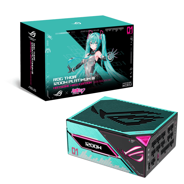 Asus ROG X Hatsune Miku Edition Gaming PC | Ryzen 9 9950X3D | RTX 5080 16GB OC Miku Edition | 32GB DDR5 | 1TB Gen5 - Type: PSU