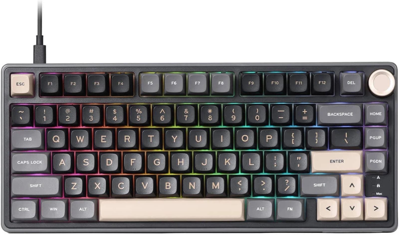 ROYAL KLUDGE R75 QMK Single-Mode Wired Mechanical Keyboard, 75% Layout (80 Keys), Hot-Swappable, K Silver Linear Switches, RGB Backlit, Black | IBM80K-AR – Buy Online