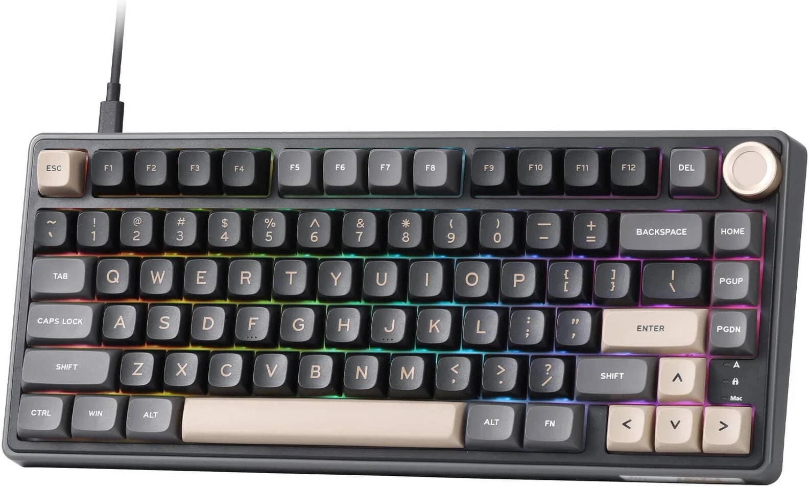 ROYAL KLUDGE R75 Single-Mode Wired Mechanical Keyboard, 75% Layout (80 Keys), Hot-Swappable, Tactile Blue Switches, RGB Backlit | RKR75 – Buy Online