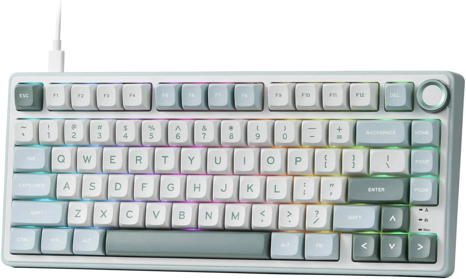 ROYAL KLUDGE R75 Single-Mode Wired Mechanical Keyboard, 75% Layout (80 Keys), Hot-Swappable, K Blue Tactile Switches, RGB Backlit, Sky Cyan | RKR75-SK-Q – Buy Online