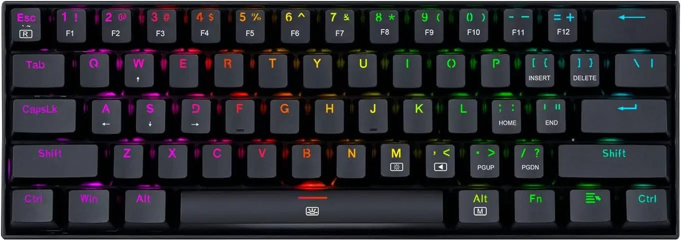 Redragon K630RGB Dragonborn 60% Wired Mechanical Gaming Keyboard, Brown Switches, Black | K630RGB – Buy Online