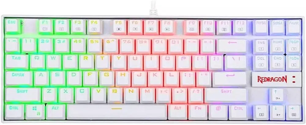 Redragon Kumara Tenkeyless Mechanical Gaming Keyboard, Red Switches, Splash-Resistant, K552W-RGB White | K552W-RGB RED – Buy Online