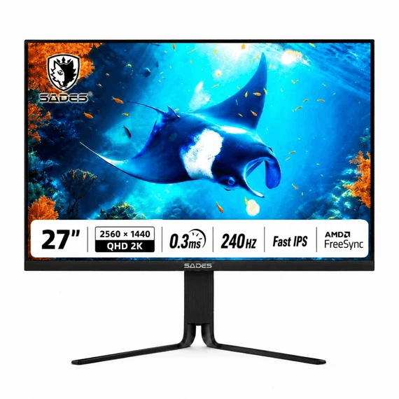 SADES Reef Manta-27 SA-F02Q27" QHD 2K Fast IPS Gaming Monitor, 240Hz, 0.3ms Response, HDMI 2.1, HDR, Rear RGB | SA-F02Q27 – Buy Online